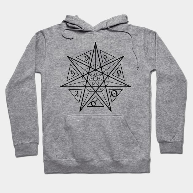 Septagram Alchemy 7 Pointed Star Hoodie by LadyMoldavite